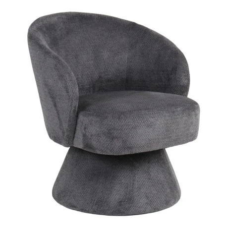Cioura pakoworld swivel armchair anthracite fabric 70x68x75cm