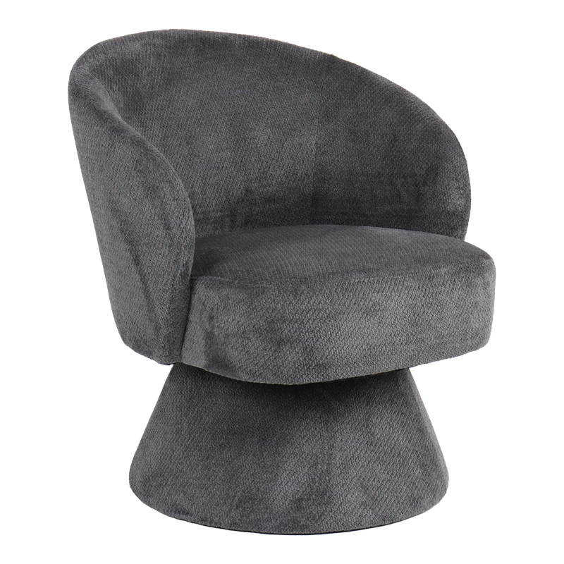 Cioura pakoworld swivel armchair anthracite fabric 70x68x75cm