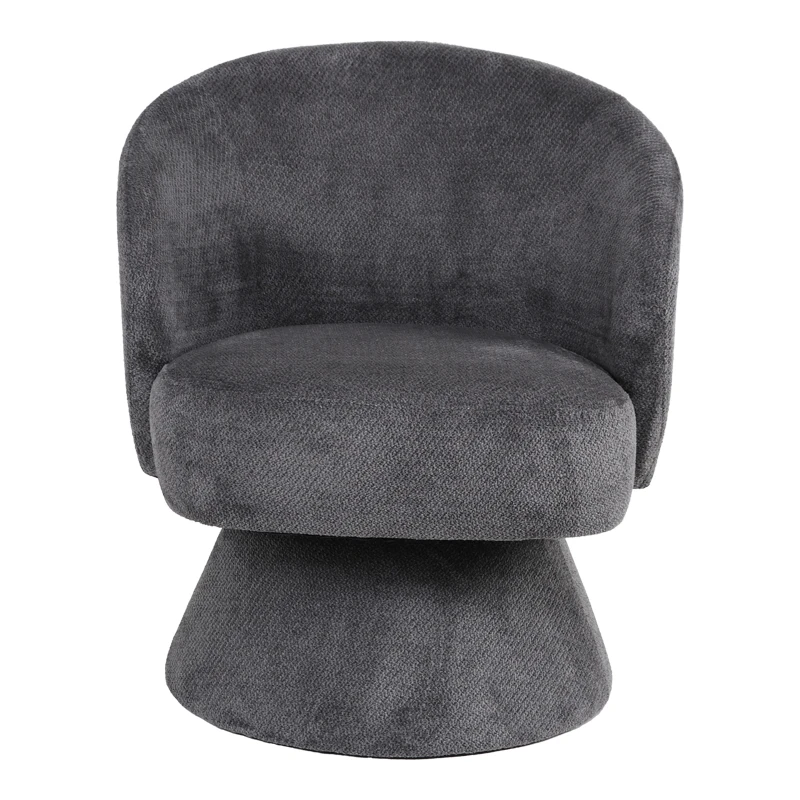 Cioura pakoworld swivel armchair anthracite fabric 70x68x75cm