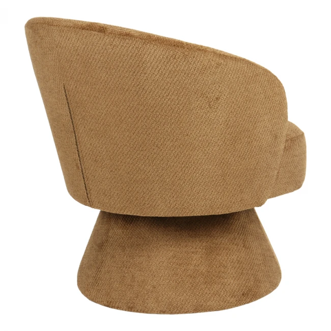 Πολυθρόνα Cioura pakoworld περιστρεφόμενη καφέ ύφασμα 70x68x75εκ