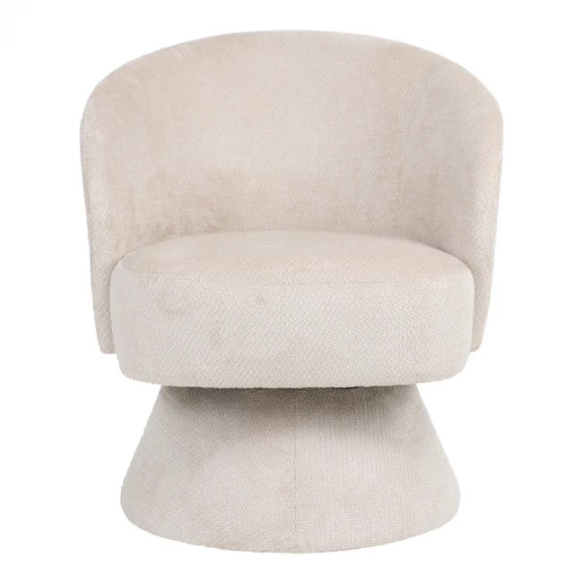 Πολυθρόνα Cioura pakoworld περιστρεφόμενη ύφασμα μπεζ 70x68x75εκ