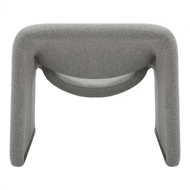 Πολυθρόνα Clous pakoworld μπουκλέ ύφασμα σε ανοιχτή γκρι απόχρωση 86x77x73.5εκ