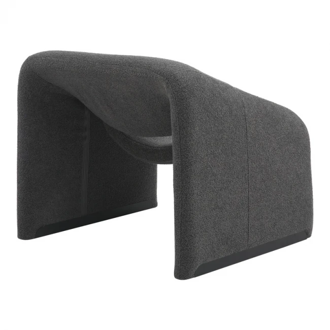 Armchair Clous pakoworld bouclé fabric in charcoal shade 86x77x73.5cm