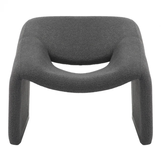 Armchair Clous pakoworld bouclé fabric in charcoal shade 86x77x73.5cm