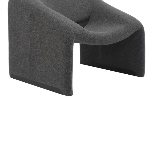 Armchair Clous pakoworld bouclé fabric in charcoal shade 86x77x73.5cm