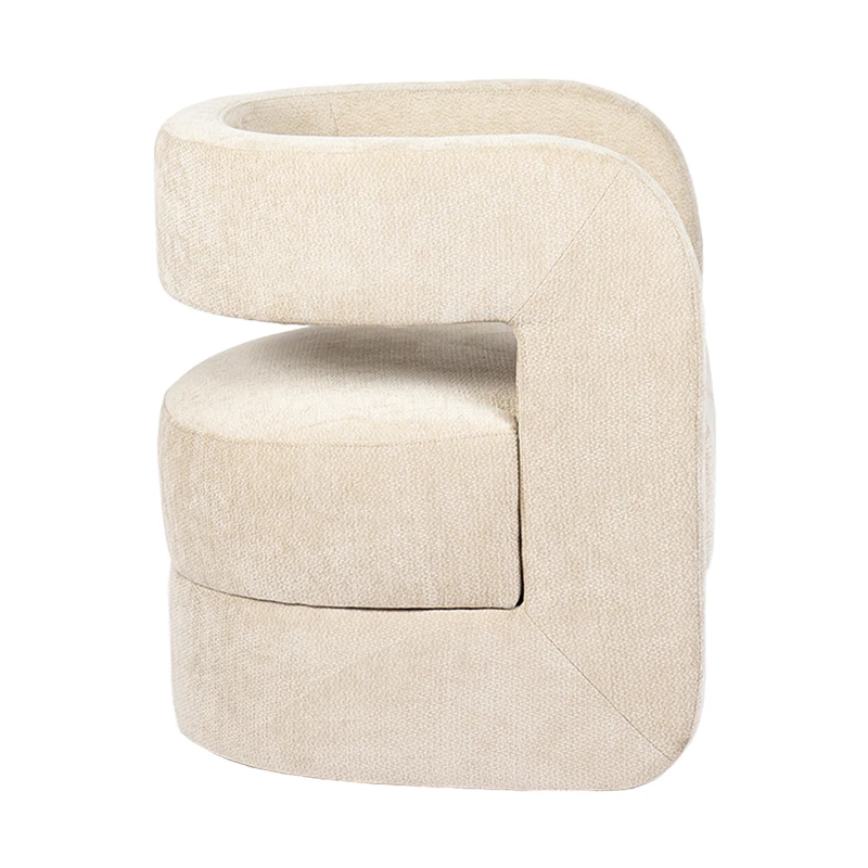 Armchair Coconda pakoworld beige fabric 63x68x71cm