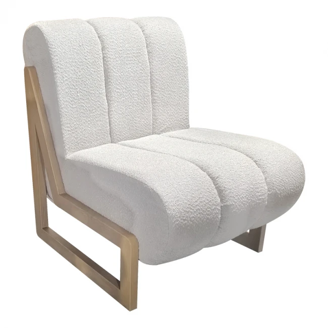 Cocoon pakoworld armchair, fabric in white - legs in natural shade 65x75x77cm