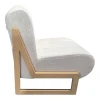 Cocoon pakoworld armchair, fabric in white - legs in natural shade 65x75x77cm