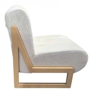 Cocoon pakoworld armchair, fabric in white - legs in natural shade 65x75x77cm