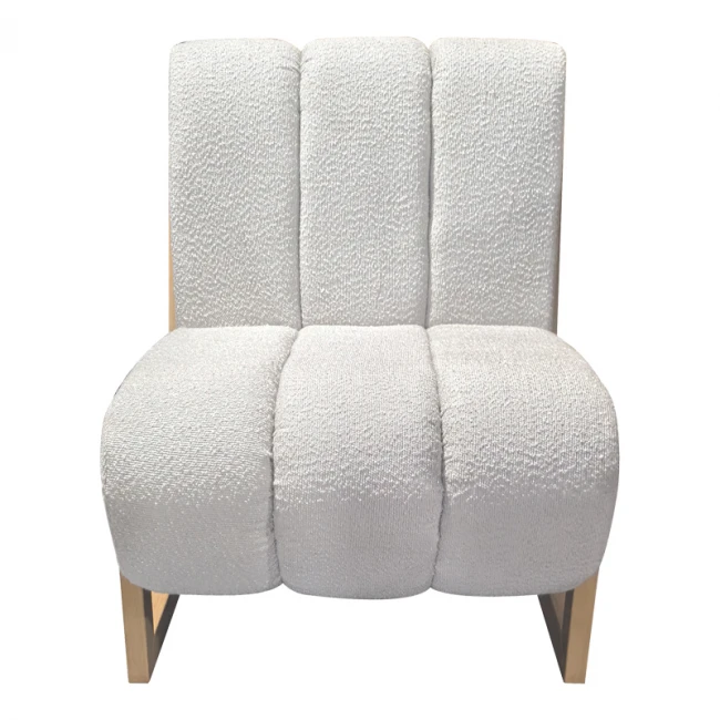 Cocoon pakoworld armchair, fabric in white - legs in natural shade 65x75x77cm