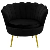 Armchair Daimon pakoworld velvet black-golden 79x74x78cm