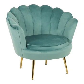 Daimon pakoworld velvet armchair in pistachio shade 79x74x78cm
