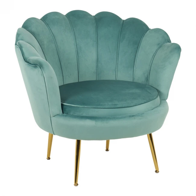 Daimon pakoworld velvet armchair in pistachio shade 79x74x78cm