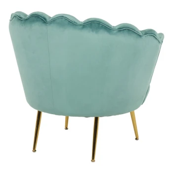 Daimon pakoworld velvet armchair in pistachio shade 79x74x78cm