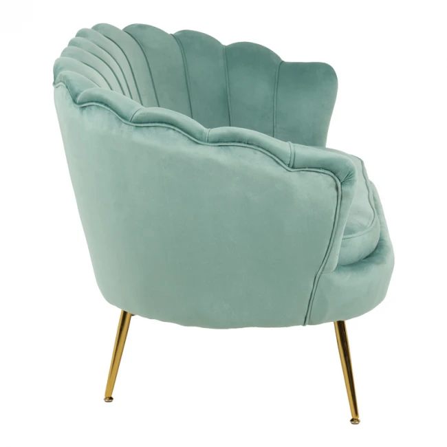 Daimon pakoworld velvet armchair in pistachio shade 79x74x78cm