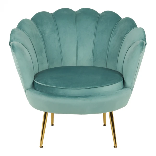 Daimon pakoworld velvet armchair in pistachio shade 79x74x78cm