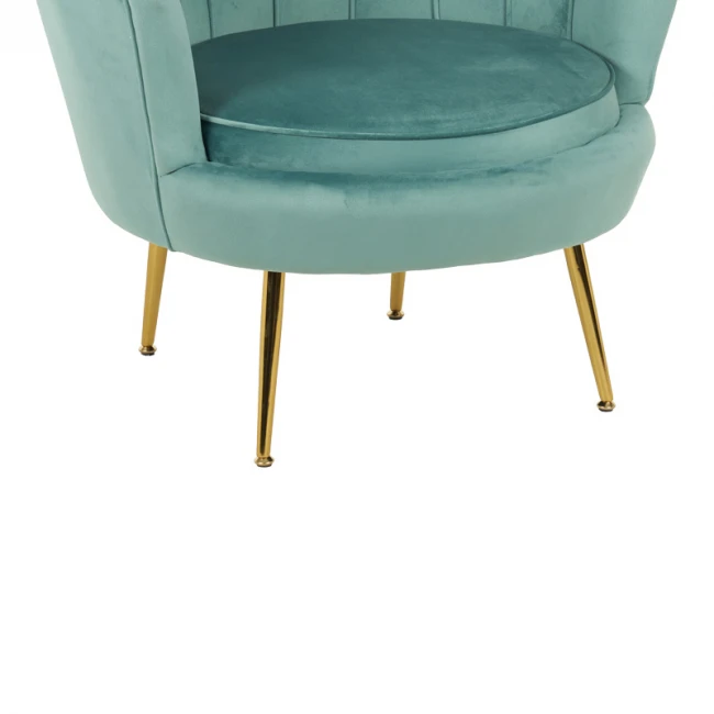 Daimon pakoworld velvet armchair in pistachio shade 79x74x78cm