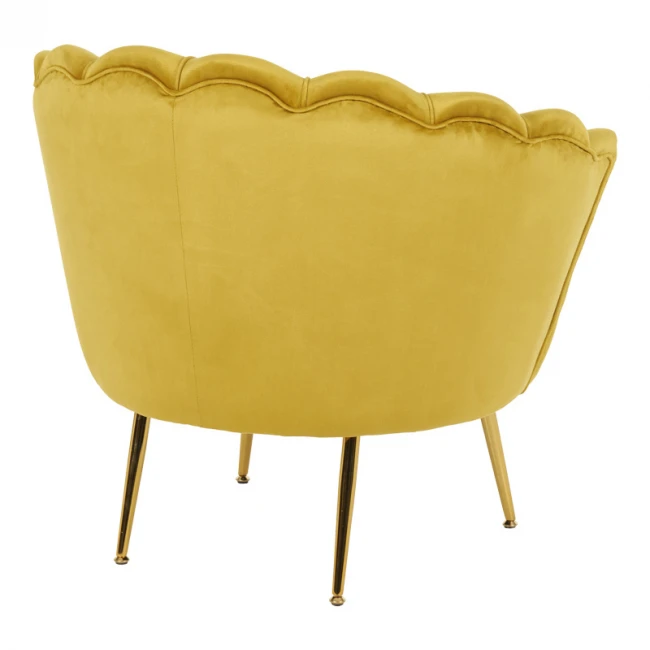 Daimon pakoworld velvet armchair in yellow shade 79x74x78cm