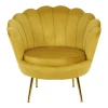 Daimon pakoworld velvet armchair in yellow shade 79x74x78cm