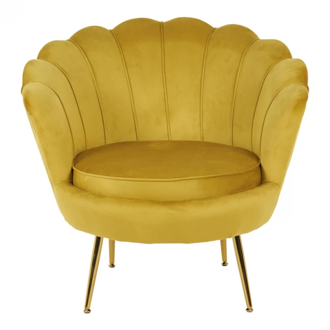Daimon pakoworld velvet armchair in yellow shade 79x74x78cm