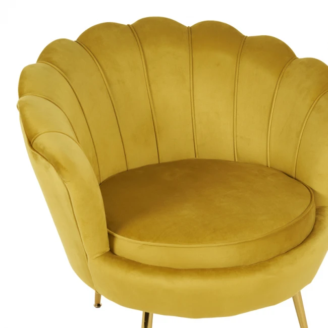 Daimon pakoworld velvet armchair in yellow shade 79x74x78cm