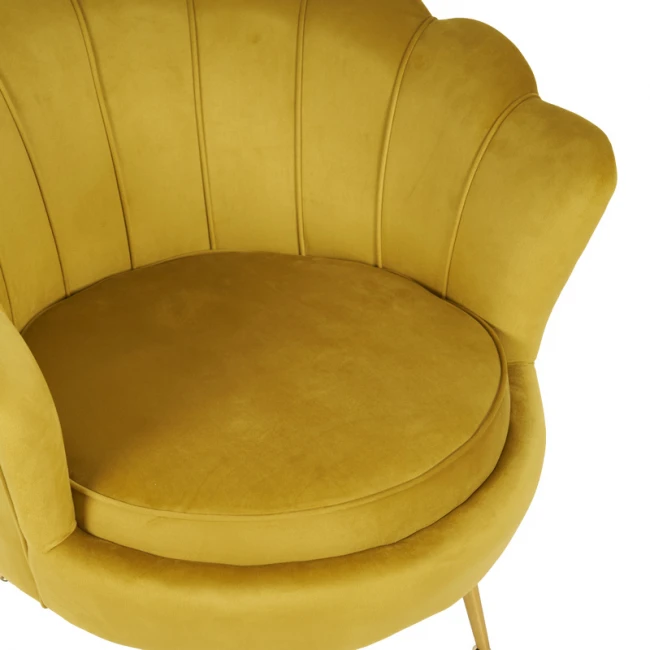 Daimon pakoworld velvet armchair in yellow shade 79x74x78cm