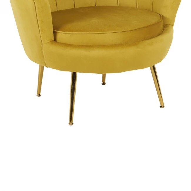 Daimon pakoworld velvet armchair in yellow shade 79x74x78cm