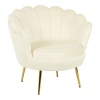 Daimon pakoworld velvet armchair in white shade 79x74x78cm