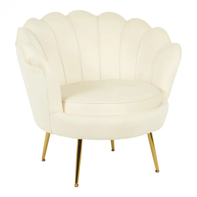 Daimon pakoworld velvet armchair in white shade 79x74x78cm