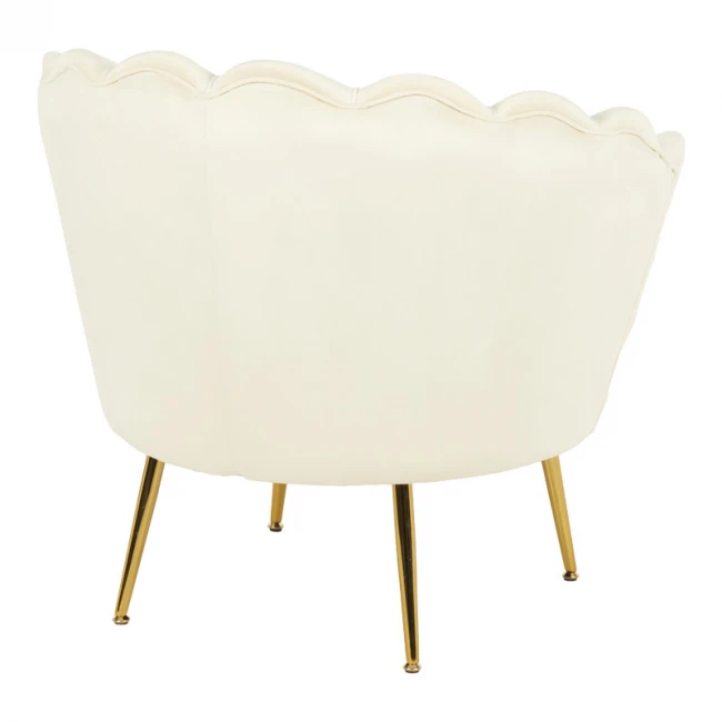 Daimon pakoworld velvet armchair in white shade 79x74x78cm