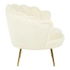Daimon pakoworld velvet armchair in white shade 79x74x78cm