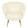 Daimon pakoworld velvet armchair in white shade 79x74x78cm