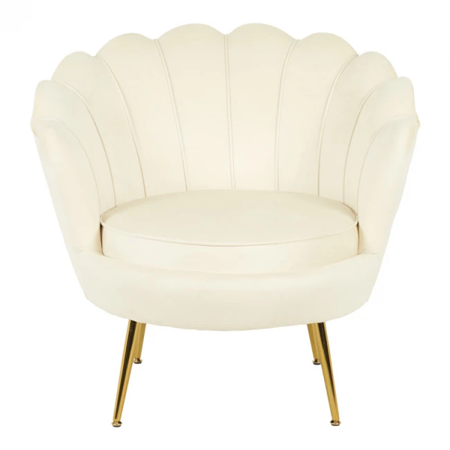 Daimon pakoworld velvet armchair in white shade 79x74x78cm