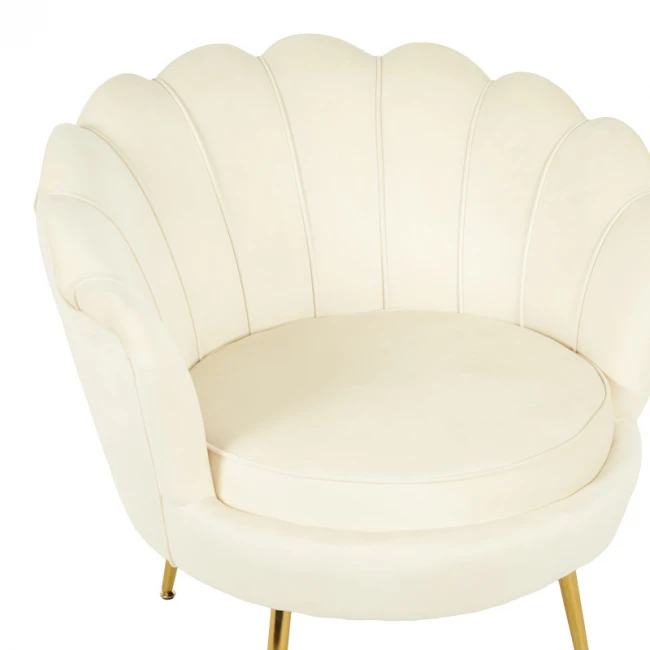 Daimon pakoworld velvet armchair in white shade 79x74x78cm
