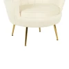 Daimon pakoworld velvet armchair in white shade 79x74x78cm
