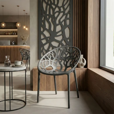 Πολυθρόνα Daren pakoworld pp σε ανθρακί απόχρωση 59x60x79,5εκ