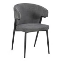 Armchair Ezande pakoworld anthracite fabric with black metal leg 48x55x81.5cm