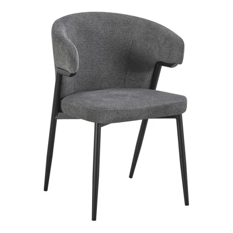 Armchair Ezande pakoworld anthracite fabric with black metal leg 48x55x81.5cm