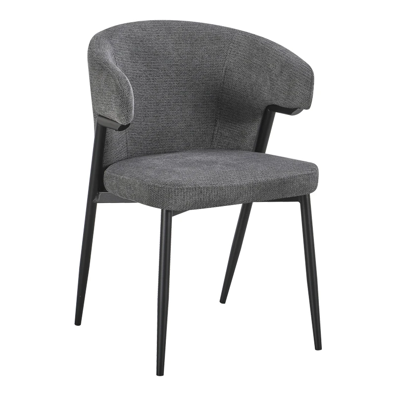 Armchair Ezande pakoworld anthracite fabric with black metal leg 48x55x81.5cm