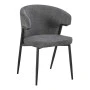 Armchair Ezande pakoworld anthracite fabric with black metal leg 48x55x81.5cm