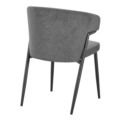Armchair Ezande pakoworld anthracite fabric with black metal leg 48x55x81.5cm