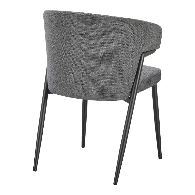 Armchair Ezande pakoworld anthracite fabric with black metal leg 48x55x81.5cm