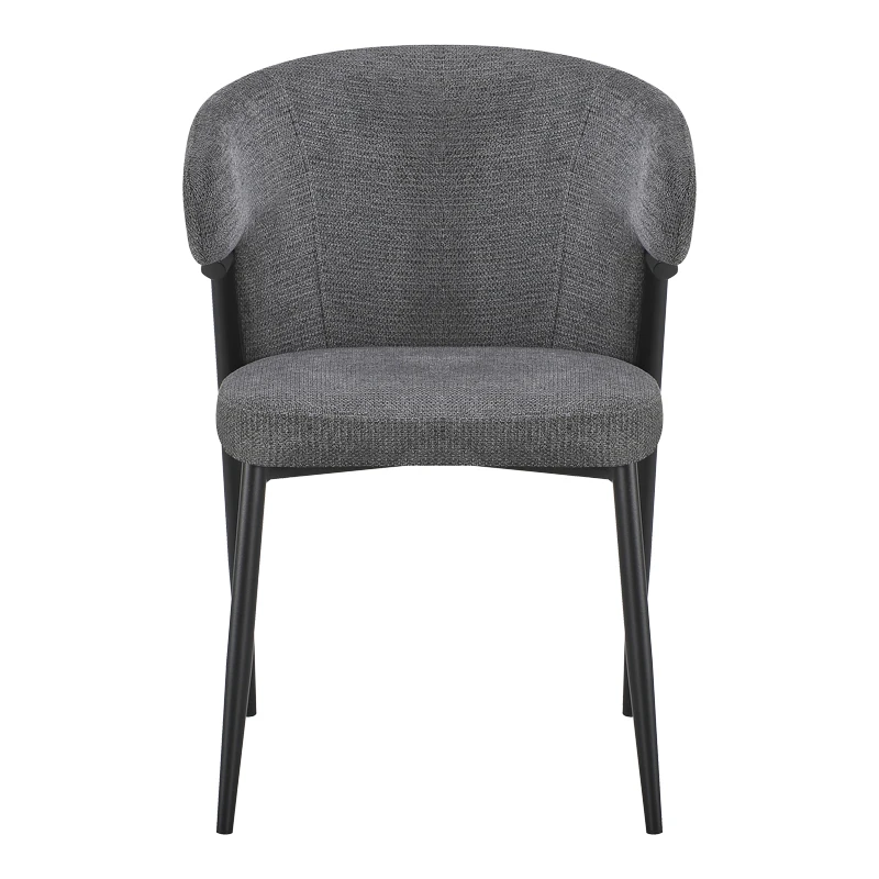 Armchair Ezande pakoworld anthracite fabric with black metal leg 48x55x81.5cm
