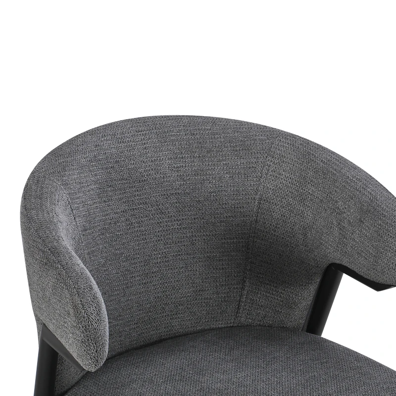 Armchair Ezande pakoworld anthracite fabric with black metal leg 48x55x81.5cm