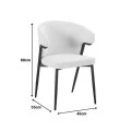 Armchair Ezande pakoworld anthracite fabric with black metal leg 48x55x81.5cm
