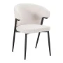 Armchair Ezande pakoworld beige fabric with black metal leg 48x55x81.5cm