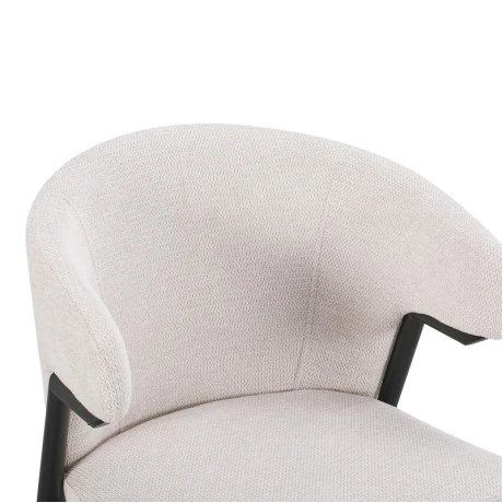 Armchair Ezande pakoworld beige fabric with black metal leg 48x55x81.5cm