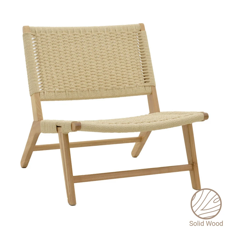 Armchair Filippo pakoworld natural beech wood-natural rope 68x69x74cm
