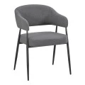 Armchair Filonda pakoworld anthracite fabric with black metal leg 47x58x79cm