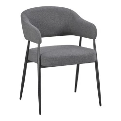 Armchair Filonda pakoworld anthracite fabric with black metal leg 47x58x79cm